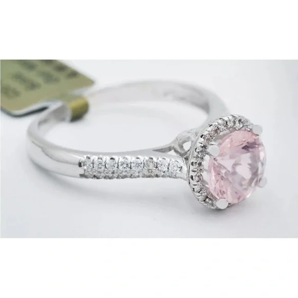 Stunning genuine pink morganite and .925 sterling silver ring! NWT! Size 7 - Picture 3 of 3